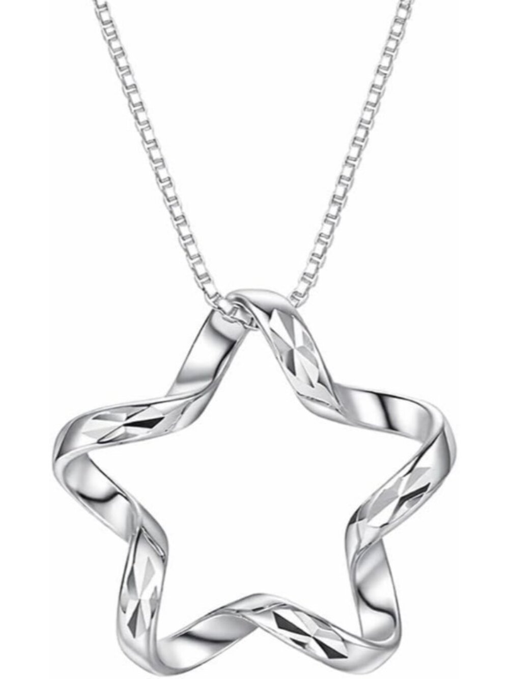 Women's Starfish 925 Sterling Silver Treble Clef Music Note CZ Pendant Necklace